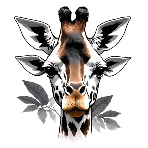giraffe winking tattoo design idea