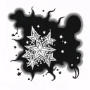 stars sparkles tattoo design idea
