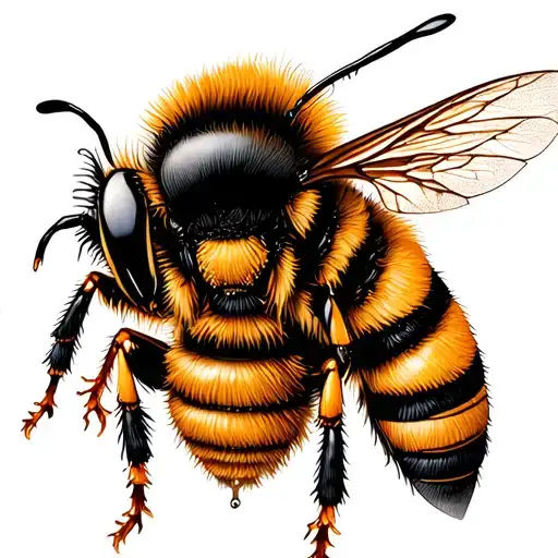 Queen Bee hive honey tattoo design idea