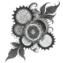 bold masculine Mandelbrot set as cycle of death and rebirth  tattoo design idea