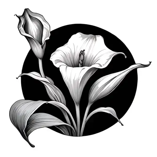 nature scene featuring calla lilies tattoo design idea