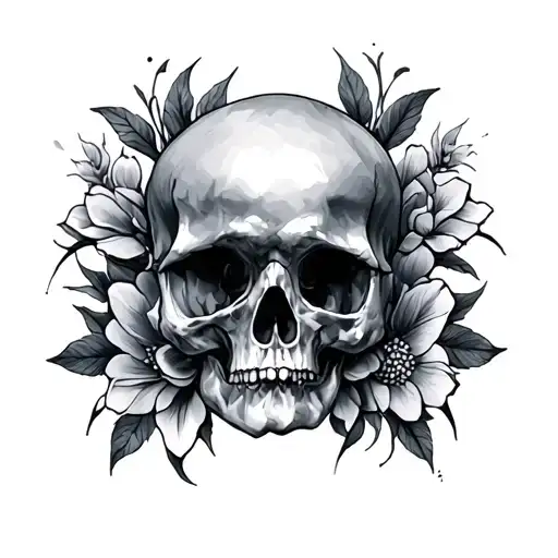Envision an exquisite tattoo design, rendered in delicate black and grey tones, capturing the poignant beauty of resilie tattoo design idea