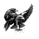 hawk and eagle wings tattoo design idea