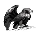 hawk and eagle wings tattoo design idea