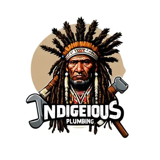 "Indigenous Plumbing " "Indigenous Plumbing " "Indigenous Plumbing " dread lock Native American holding a wrench tattoo design idea