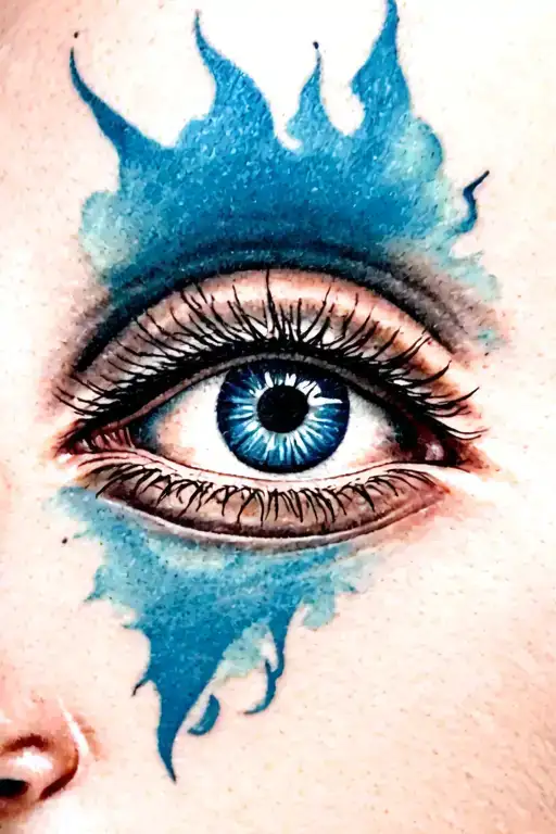 Male Realistic Eye being attacket tattoo design idea