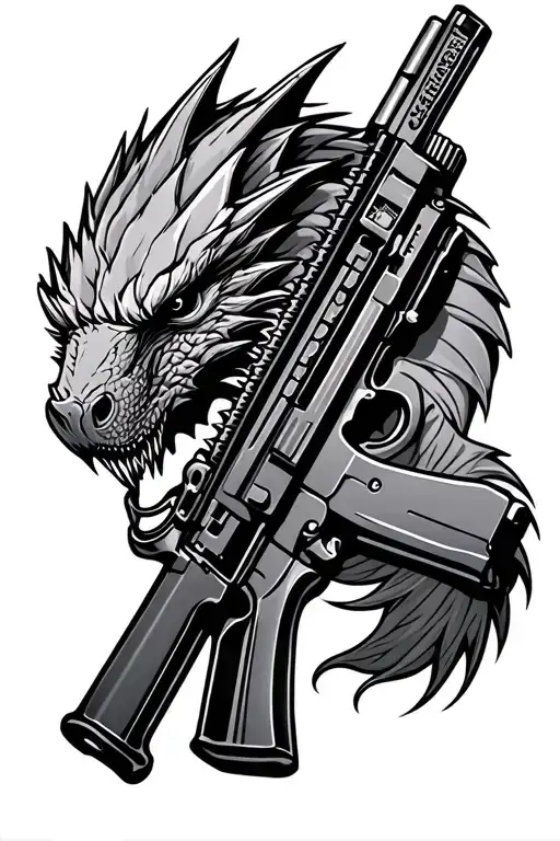 Draco Gun m16 tattoo design idea