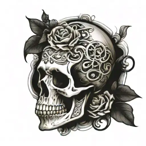 skull using perfume tattoo design idea