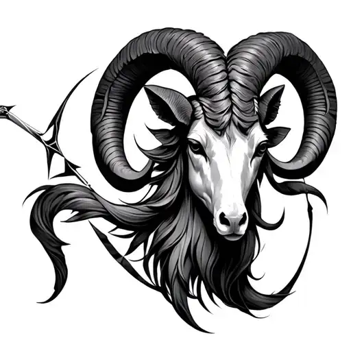 Sagittarius Aries intertwined within tattoo design idea