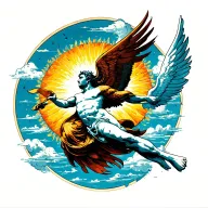 Icarus falling from sun tattoo design idea