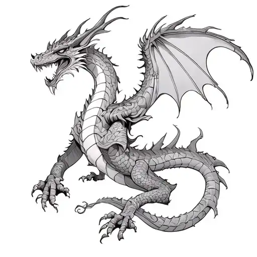 mechanical dragon warrior tattoo design idea