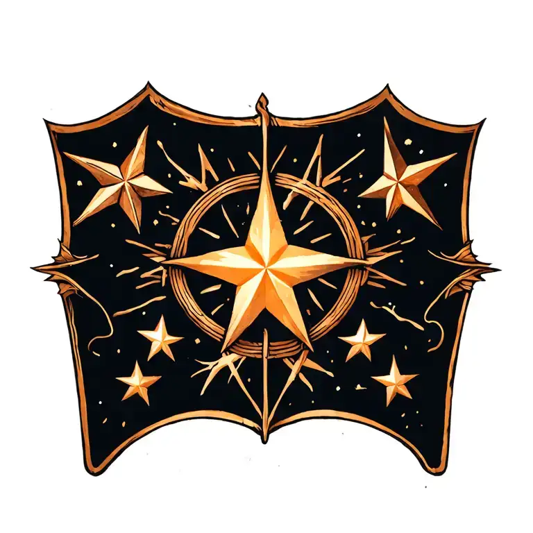 water and nautical stars with small star forming tattoo design idea