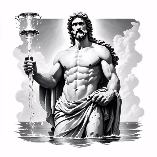 Zeus holding water darken everything add more tattoo design idea