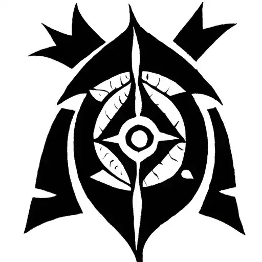 "A small, traditional Sumerian and Akkadian tribal tattoo design, inspired by ancient Mesopotamian motifs. tattoo design idea