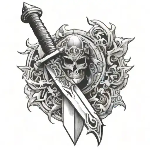 year 2000 into a sword tattoo design idea