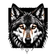 wolf with macrame tattoo design idea