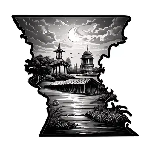 Mississippi drawing tattoo design idea