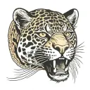 jaguar face tattoo design idea