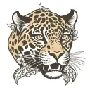 jaguar face tattoo design idea