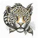 jaguar face tattoo design idea