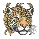 jaguar face tattoo design idea