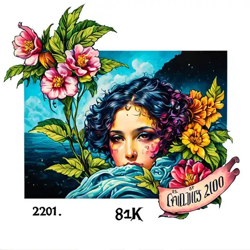 Y2K insprired tattoo with "est. 2001" in the bottom right corner  tattoo design idea