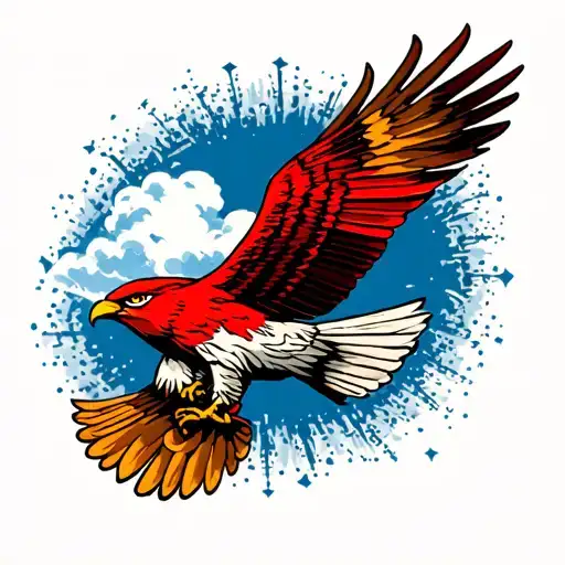 red kite flying away tattoo design idea