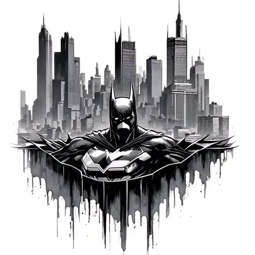 gotham city inside tattoo design idea
