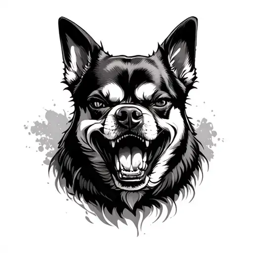Angry Dog tattoo design idea