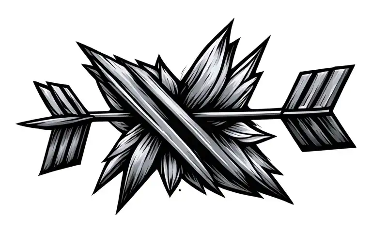 two arrows slanted above each other that connect each other (mother and son) tattoo design idea