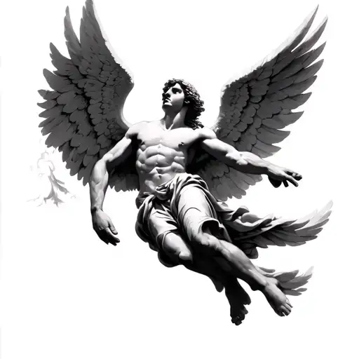 angel falling Icarus falling from the sky tattoo design idea