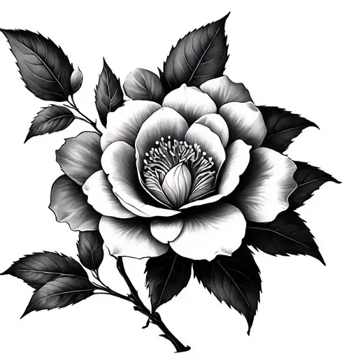dark gardenia tattoo design idea