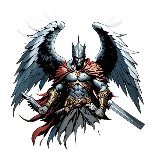 archangel warrior tattoo design idea