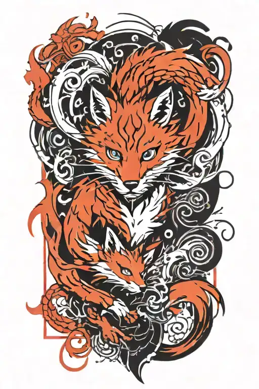 naruto nine tails fox tattoo design idea