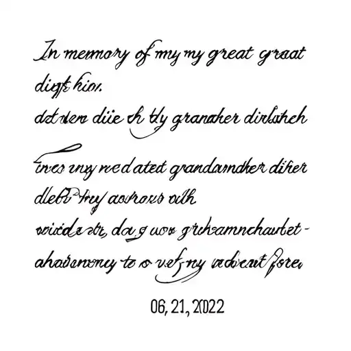 In memory of my great-grandmother which died 06/21/2022 tattoo design idea