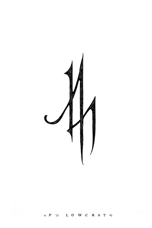 letter A H P Lovecraft tattoo design idea