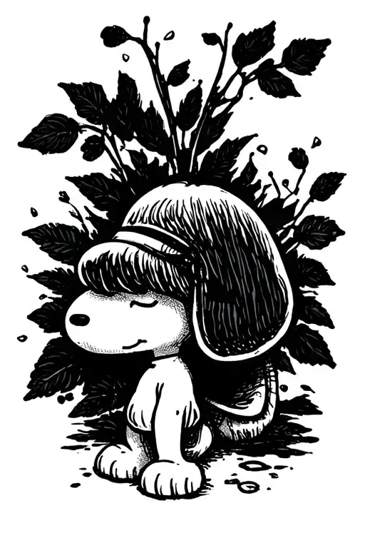 snoopy sleeping tattoo design idea