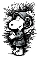 snoopy sleeping tattoo design idea