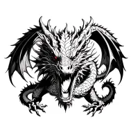 3 Headed Dragon tattoo design idea