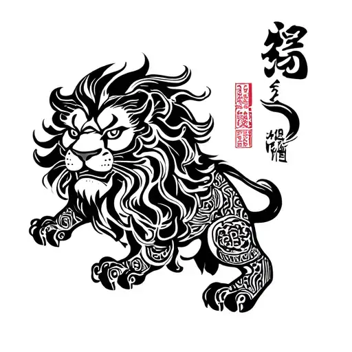Filipino tribal lion japanese tattoo design idea