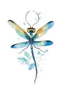 dragon fly and simicoln  tattoo design idea