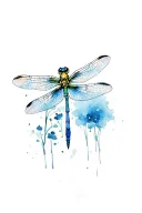dragon fly and simicoln  tattoo design idea