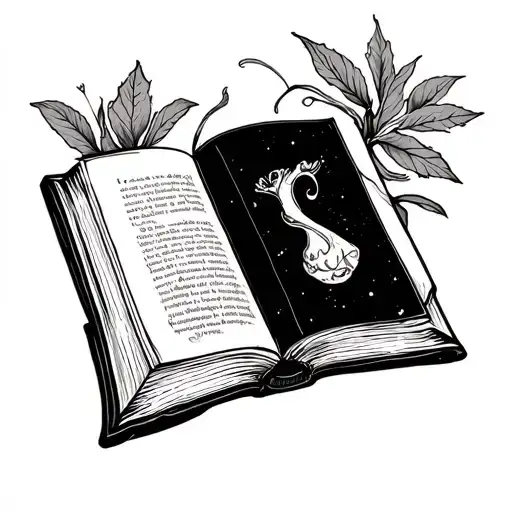 Bookish tattoo design idea