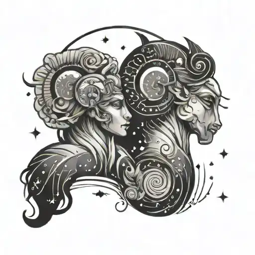Aries And Virgo constellation tattoo tattoo design idea