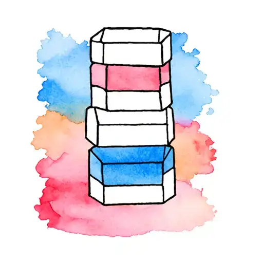 Four vertically stacked blocks with a black outline and a white fill, evenly spaced and aligned in a straight column tattoo design idea