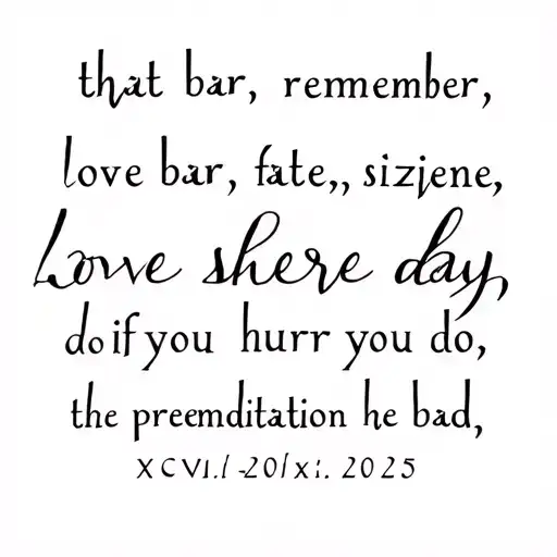 "XCVII.xxiii.2025" that bar late, remember, love fate, seize the day, hurry slowly, do if you do, the premeditation of the bad symbols with Rose tattoo design idea