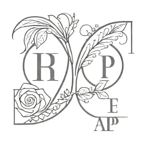 kids initials HP and AP in a line style  tattoo tattoo design idea