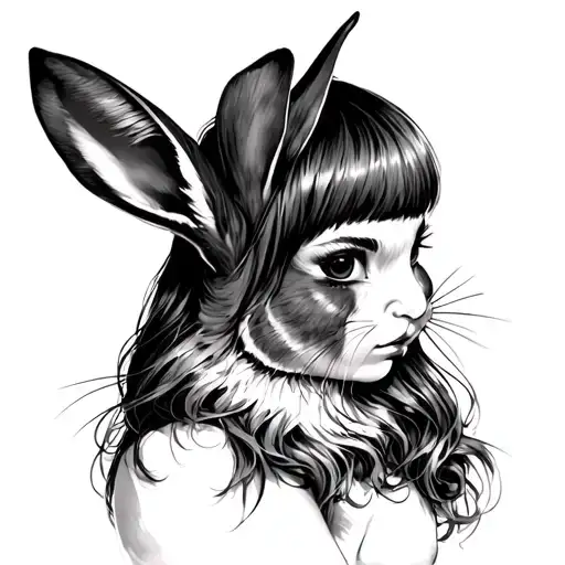 sexy evil rabbit girl tattoo design idea