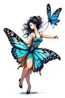 Butterfly dancing libra scale tattoo design idea