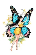 Butterfly dancing libra scale tattoo design idea